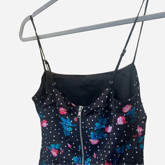 For Love & Lemons Posey Mini Dress Black Roses NWT with gloves - Picture 5 of 7